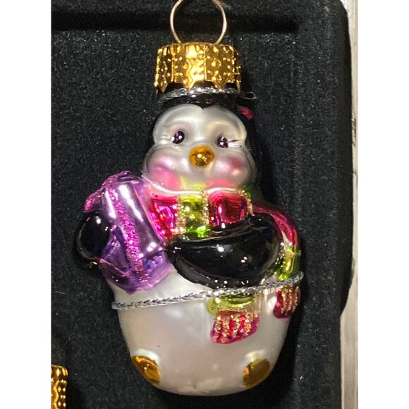 Penguin Glass Ornaments Set of 5 Small Ornaments - Picture 2 of 10